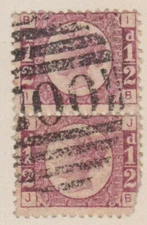 c.1870 UK GB Great Britain QV 1/2d Half Penny Bantam Pair             REF: QVB11