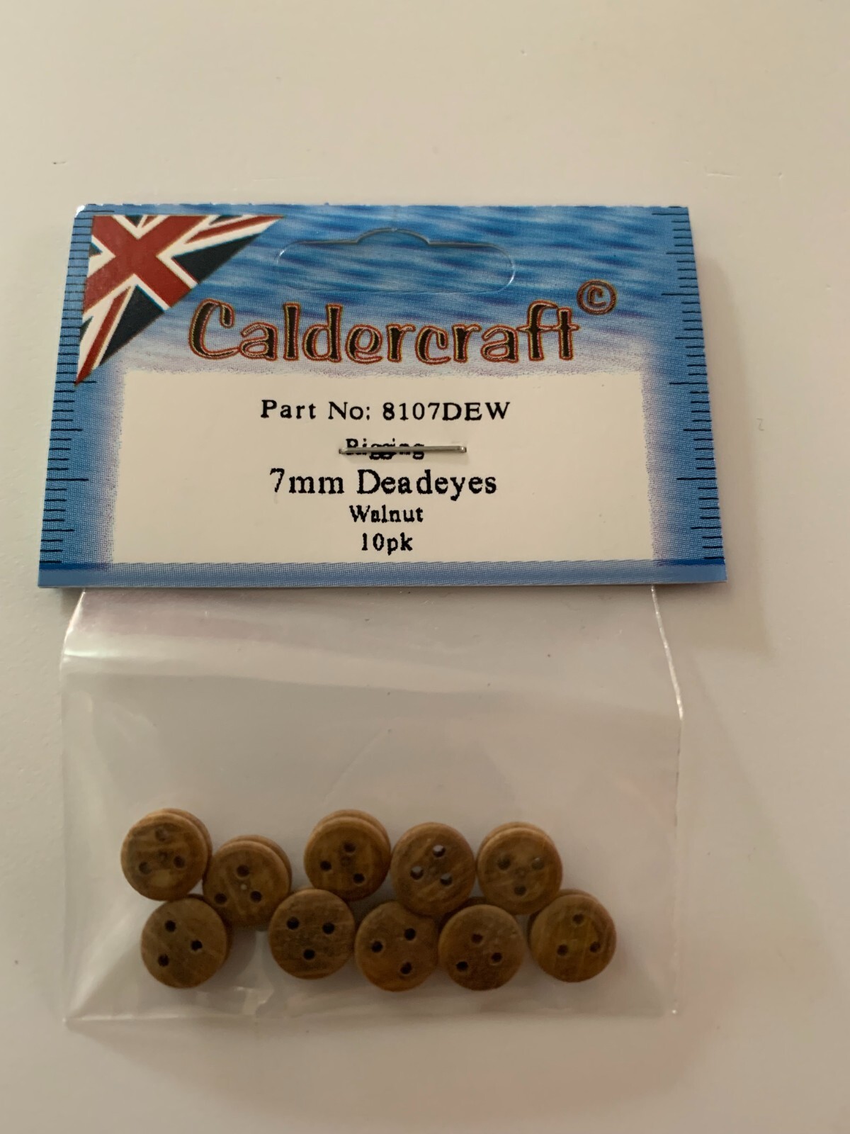 Deadeyes 7mm Walnut Pack of 10 Caldercraft Model Boat Fittings