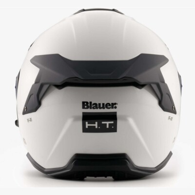 Casco Blauer Jet JJ01 – Blanco-Rojo Brillante, Talla M – Doble Calota Y Visera