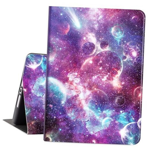 ipad 10.2 Case,  ipad 9th 8th 7th Generation Case,Soft TPU Blue Purple Planet-image