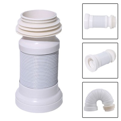 White PVC Flexible WC Pan Connector Flexi Toilet Waste 250mm-500mm