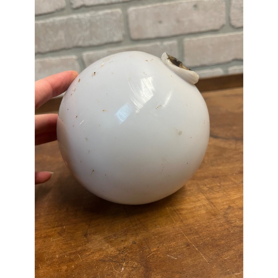 Vintage Early 1900s White Milk Glass Lightning Rod Glass Ball Globe eBay