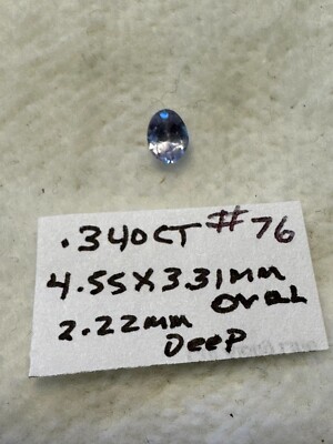 Genuine MONTANA BLUE SAPPHIRE Oval .34ct., 4.55X3.31mm, 2.22mm deep Gemstone #76