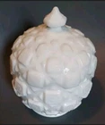 Vintage Westmoreland Quilt Milk Glass Covered Candy Jar