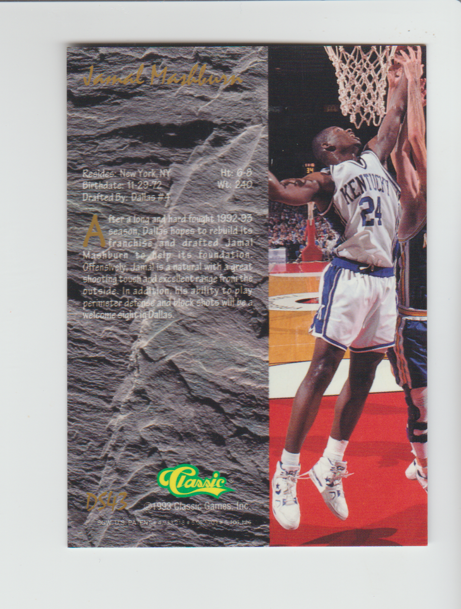 1993 Classic Four Sport Draft Stars #DS4 3Jamal Mashburn RC