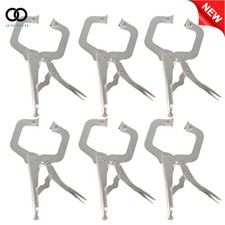 6 Pack 11" C Clamp Locking Pliers Locking Welding with Swivel Pads New