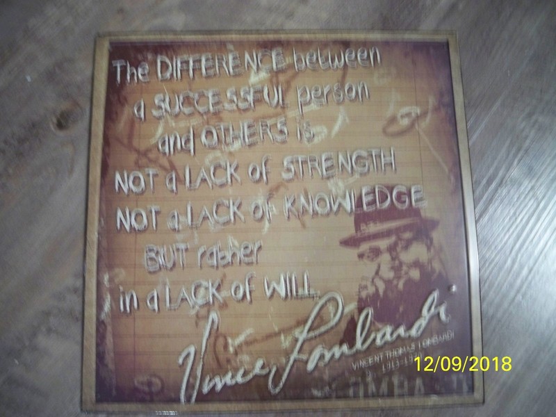 BRAND NEW! NFL VINCE LOMBARDI FOOTBALL SIGN "SUCCESS"!