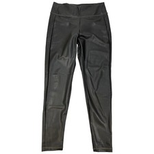 Athleta Shiny All Over Gleam Legging Faux Leather in Dark Olive Green Size M