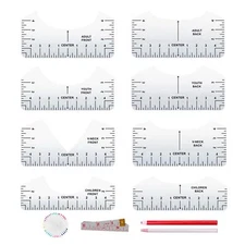 12 Pcs T-Shirt Ruler Guide Alignment Tool for Vinyl Placement Heat Press