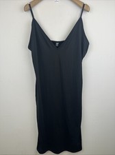 SHEIN Women’s Plus Solid Cami Casual BLACK Dinner Dating Dress Size 1XL NWT