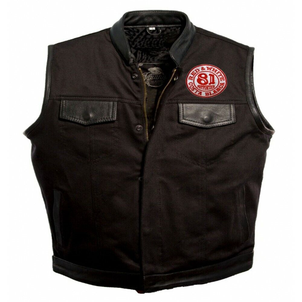 49 Hells Angels Support81 Denim - Leather Vest Big Red 49 Hells Angels Support81 Denim - Leather Vest Big Red