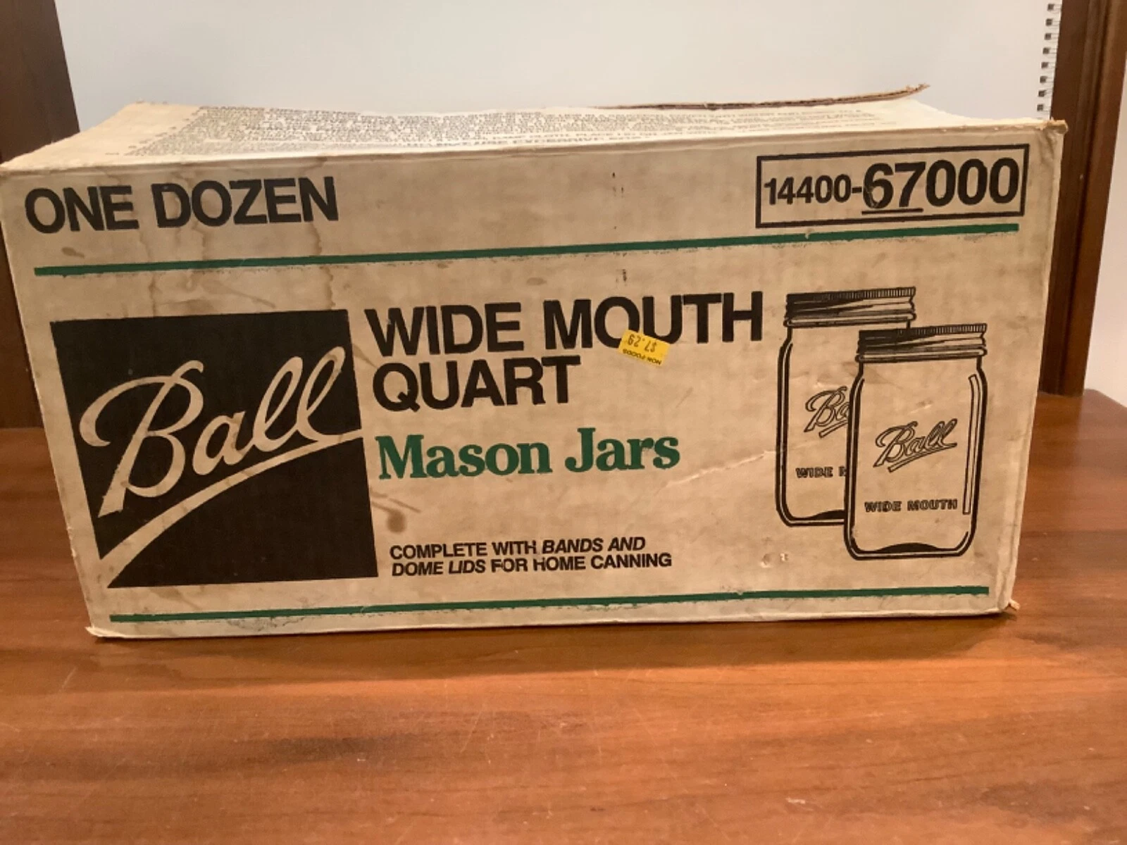 Lot of 10 Vintage Clear Glass Square Mason Quart Jars Ball, Kerr 2 fruit pattern