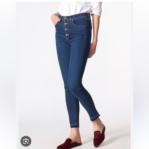 Veronica Beard 24 Debbie 10" Skinny High Rise Button Fly Denim Ankle Crop Jeans - Bild 2 von 9