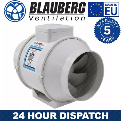 Blauberg Turbo E Inline-Dunstabzugshaube Zeitschaltuhr Mischstromentlüfter 100 mm, 125 mm, 150 mm