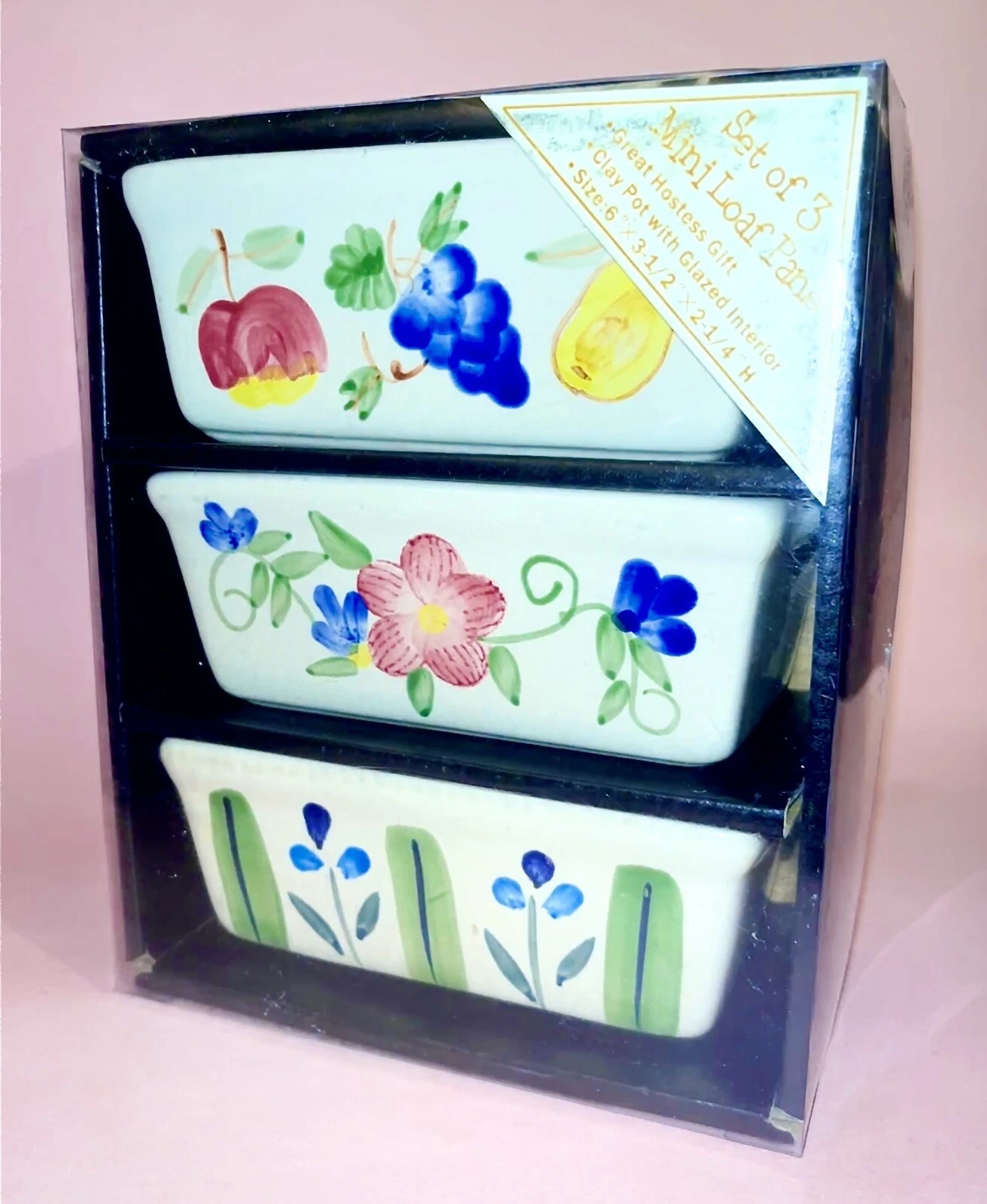 Bed Bath & Beyond Set of 3 Floral Loaf Pans - In Original Box