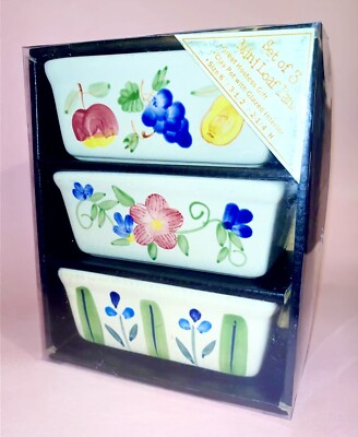 Bed Bath & Beyond Set of 3 Floral Loaf Pans - In Original Box