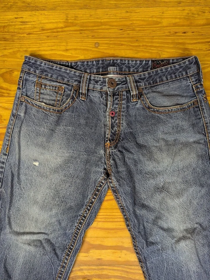 Pantalones de mezclilla vintage Y2K Imperial Junkie botón mosca para hombre reales (37x31,5) Foto 4 de 4