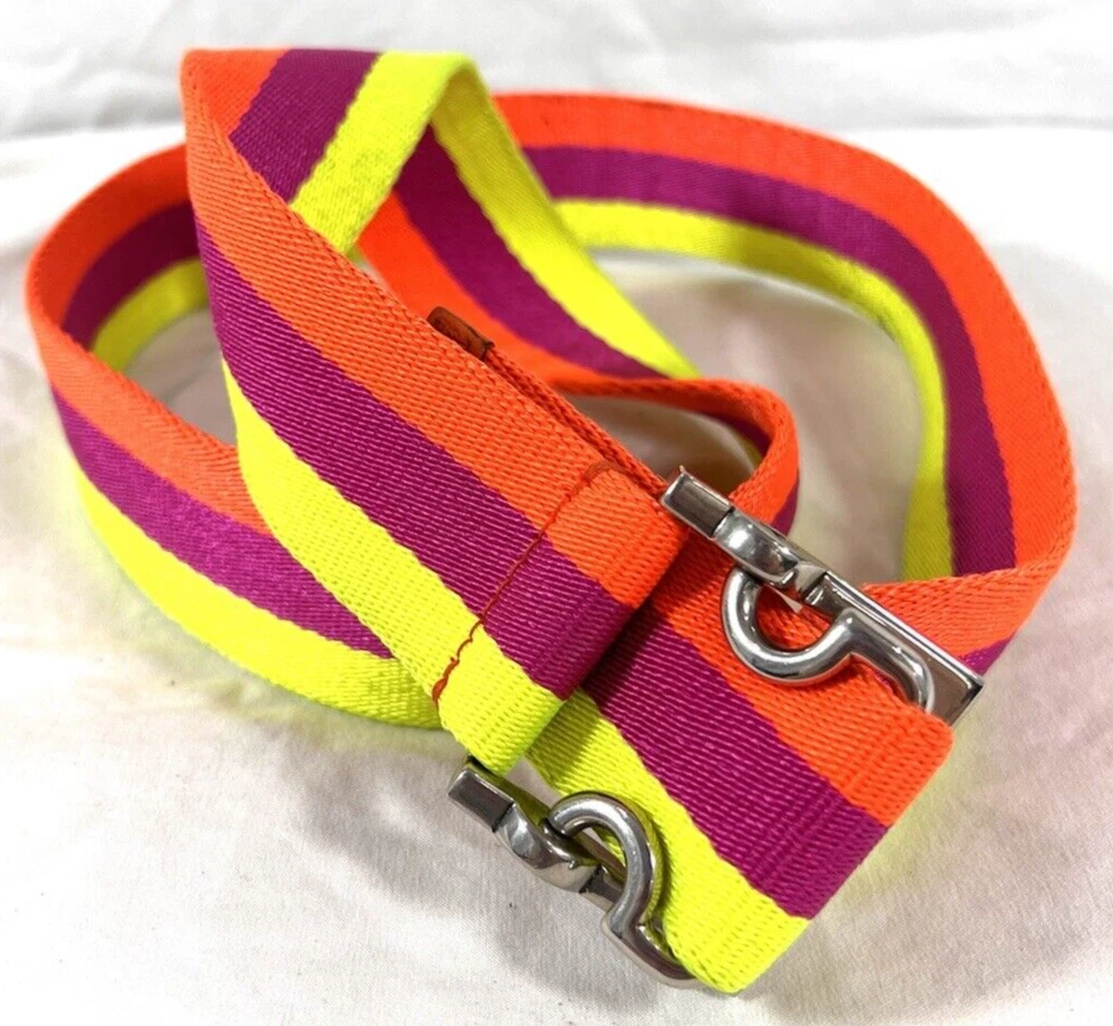 Ceinture en nylon multicolore GUCCI emblématique marquée 90 36 fabriquée en Italie