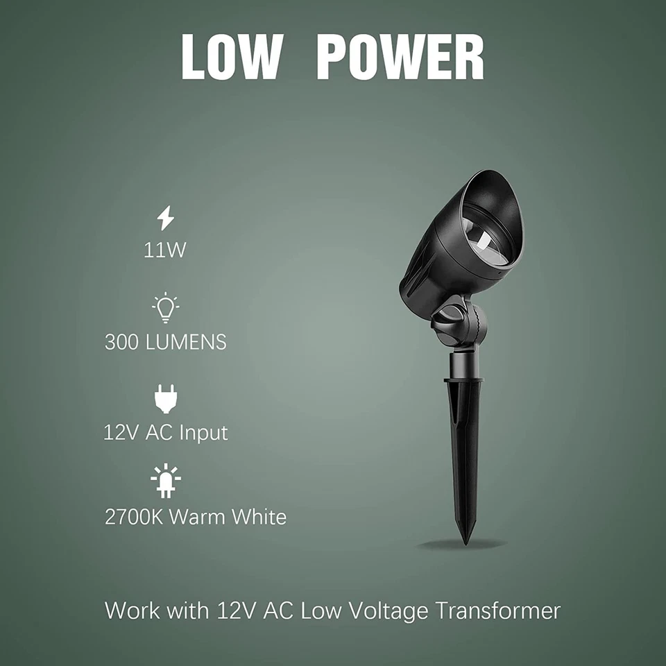 Paquete de 8 reflectores de iluminación de paisaje de bajo voltaje luz LED 11W exterior Foto 4 de 4