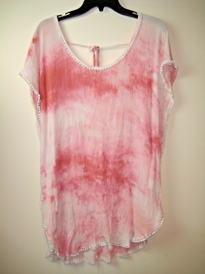 A Francesca Swim Pink Swim Cover Up Beach  Sz Small *