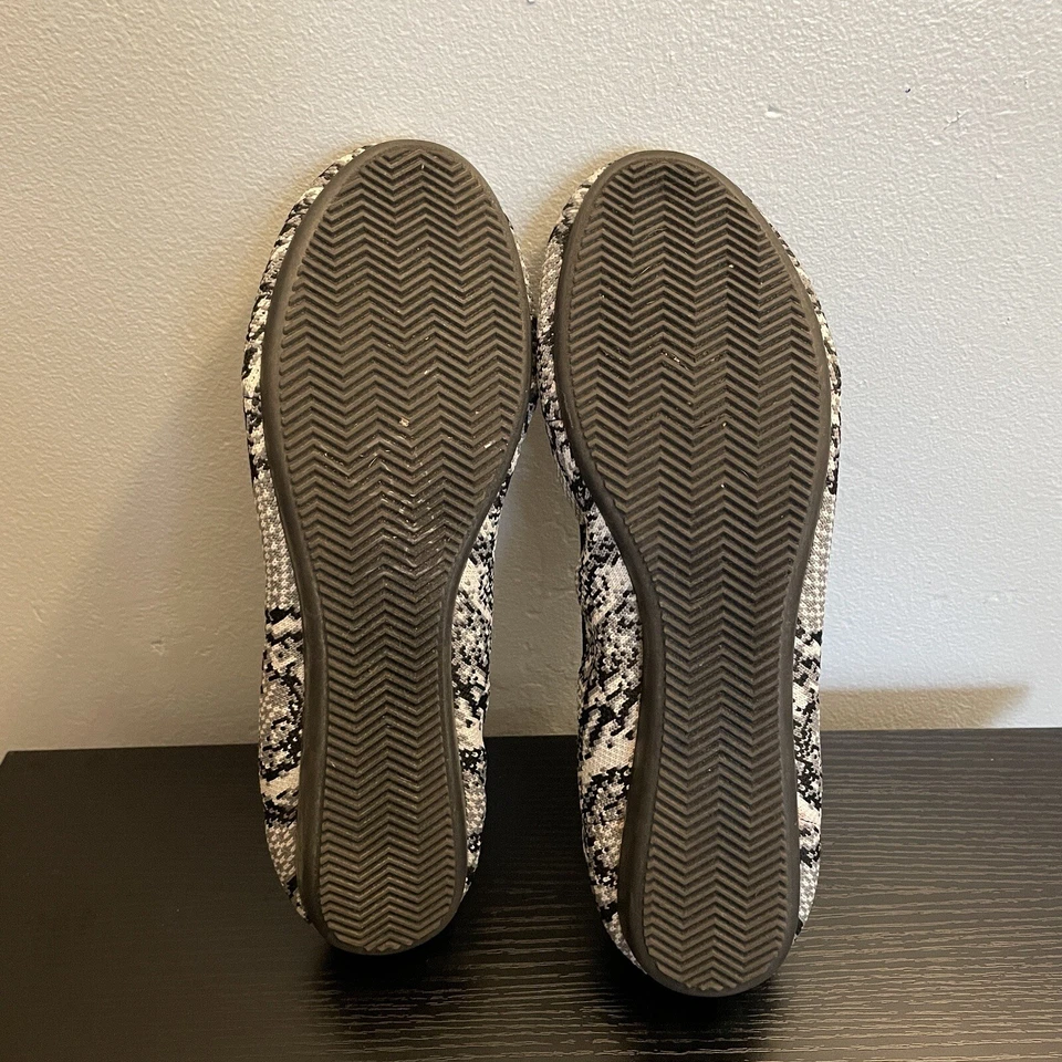 Steven Steve Madden 9.5 Bandour Negro Gris Blanco Plano Ballet Tejido Redondo Foto 4 de 4