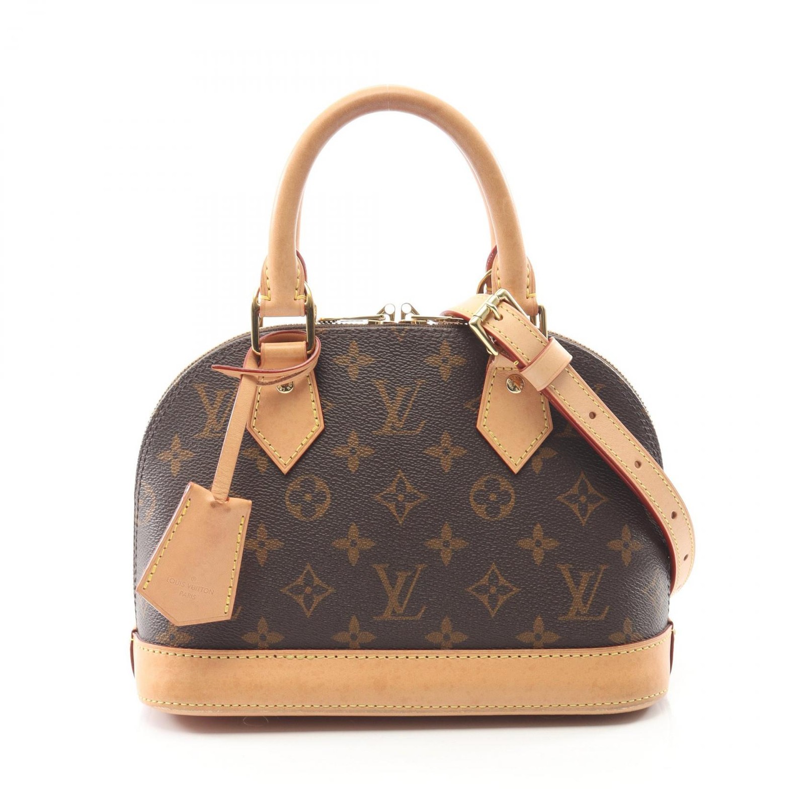 LOUIS VUITTON ALMA BB 2Way Shoulder Handbag M46990 Monogram Canvas Leather Brown