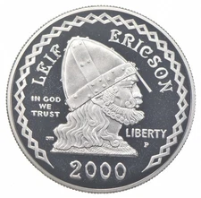 2000-P Proof Leif Ericson  Commemorative Silver Dollar $1