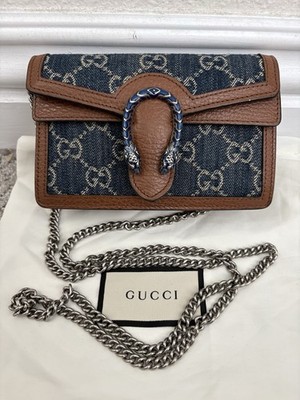 Authentic Gucci Denim Mini Crossbody Dionysus Bag