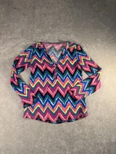 LILLY PULITZER Janelle Colorful Chevron Print small pima cotton NWOT