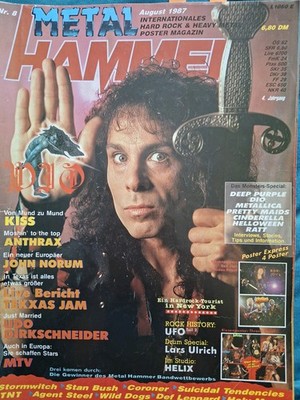 METAL HAMMER Ausgabe #8 /1987 KISS DIO ANTHRAX CORONER METALLICA UFO HELIX