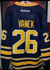 #26 Thomas VANEK Buffalo SABRES Off. Lic. REEBOK Jersey, Men's S + BONUS SHIRT!