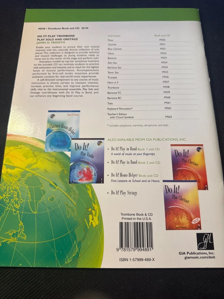 Do It! Play Trombone Solo and Onstage by James Froseth GIA Music Book & CD - Image 2 of 4