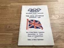 old original British Olympic Association XIV Olympiad London 1948 Team Booklet