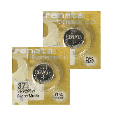 2 Renata 371 Sr920Sw Mp-E Batterien Silber-Oxid 1.55V Swiss Made