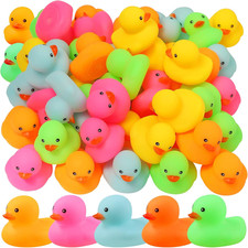50 Pack Multicolor Mini Rubber Duck Bath Toy Colored Little Ducks