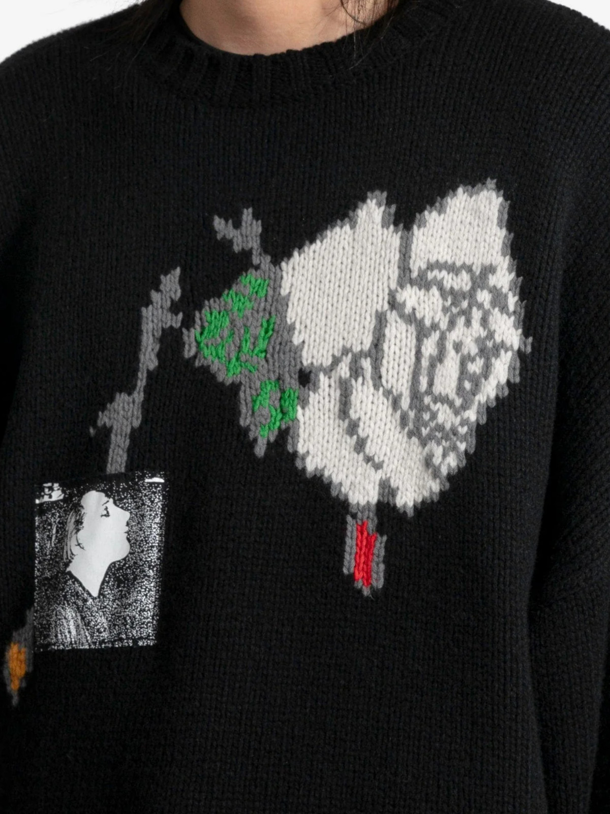 Undercover New Rose Intarsia Knit Sweater Black. Size JP4. BNWT. RRP £800 image 5