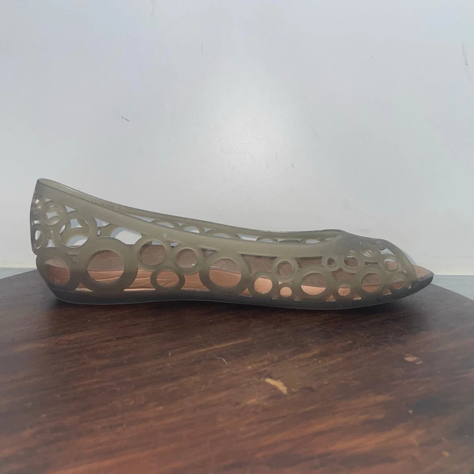 Crocs Adrina III Sandals Womens Size 8 Comfort Peep Toe Jelly Cutout Shoes - Image 2 of 4