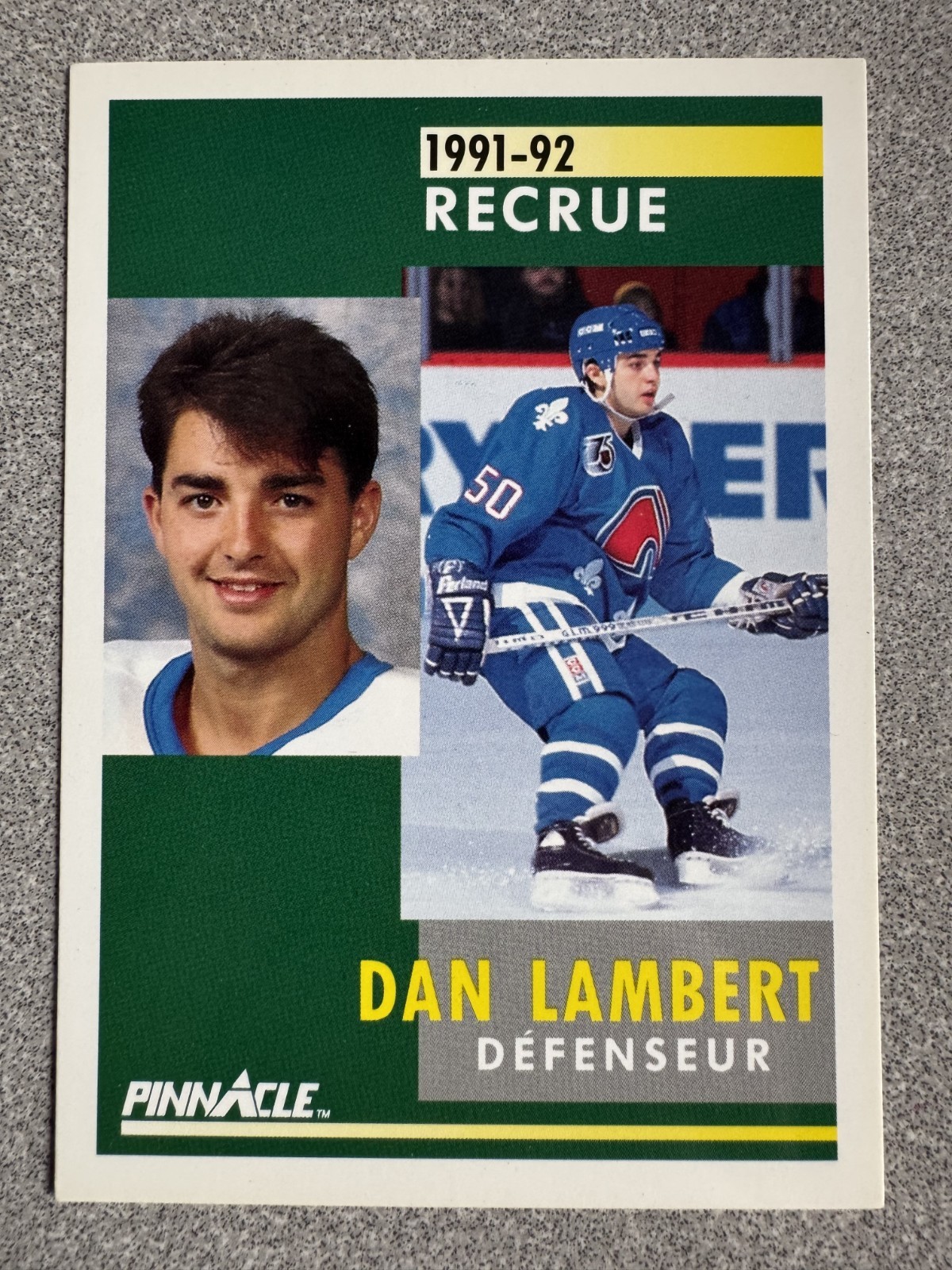 1991-92 Pinnacle French Dan Lambert Rookie Card #346 Quebec Nordiques