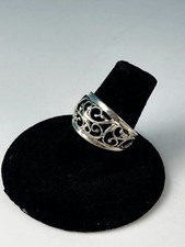 Sterling Silver Filigree Band Ring Size 7 Stamped 925 C