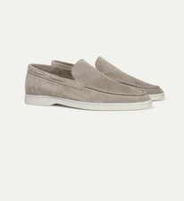 PREMIUM LIGHT GREY SUEDE LOAFERS FOR MEN