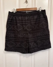 Chubbies Shorts Mens Large Black Aztec The Quests 4” Ultimate Training Lined