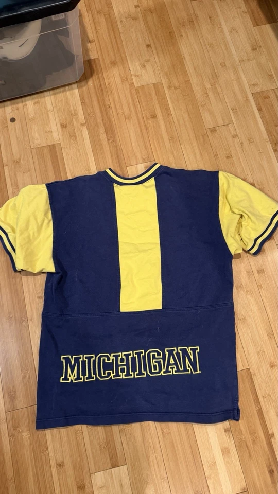 Vintage 90s Nike Team Michigan  Warm Up Jersey Shirt - Image 2 of 4