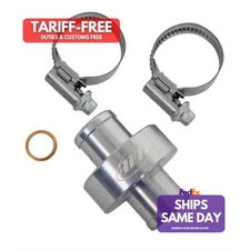 Aim Sports MS-WATER FITTING-T, One Natural Titanium Water Temp Fitting Inline 5/