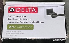 DELTA 24" Towel Bar Ara Collection Matte Black Finish Modern Bathroom 77524-BL