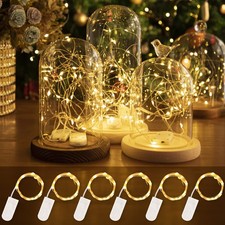 HXWEIYE 6 Pack Fairy Lights Battery Operated Warm White,7ft 20LED Fairy String