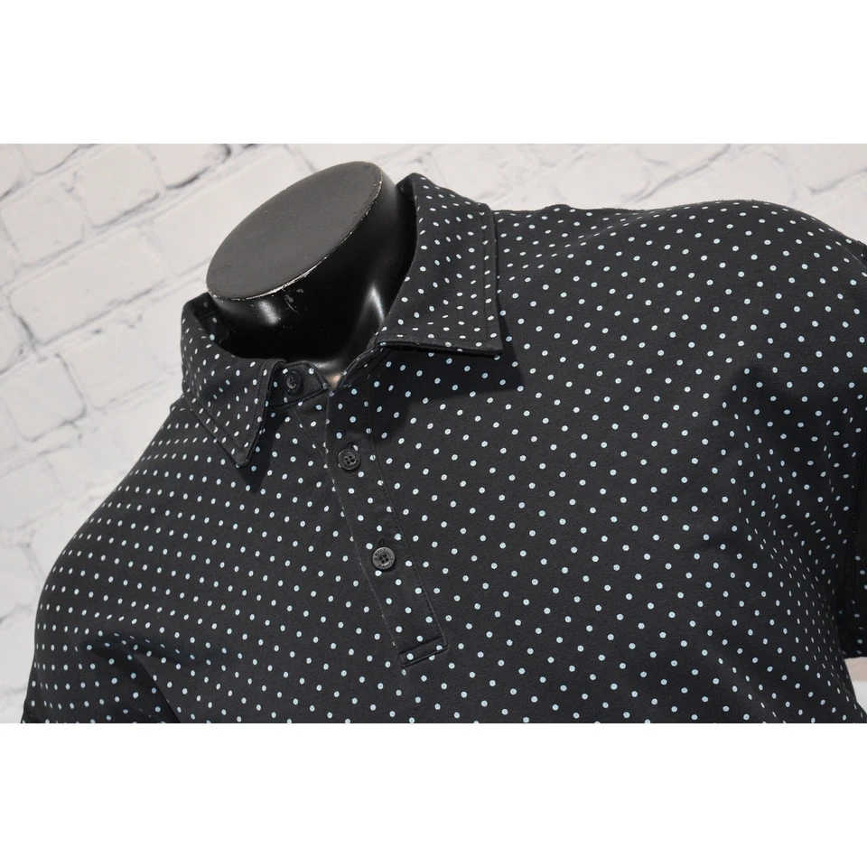 Camisa de Golf BYLT Para Hombres Talla 2XL Premium Corte Caída Lux Azul Lunares Mezcla de Algodón Foto 2 de 4