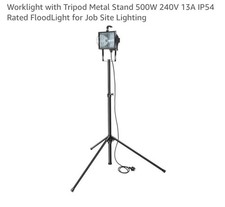 Halogen Quartz Outdoor Work Light 500w Metal Tripod 240v Waterproof