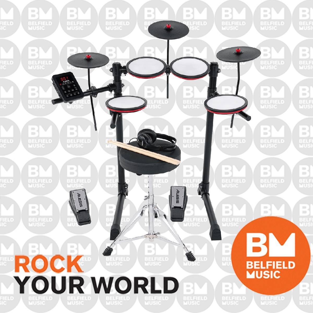 Batteria Elettronica Alesis Turbo Max Con Pelli Mesh Da 8″, Bluetooth, Lezioni Incluse E Pieghevole