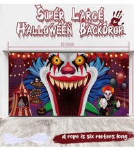 Garage Door Banner Halloween Scary Horror Clown Outdoor Decoration READ