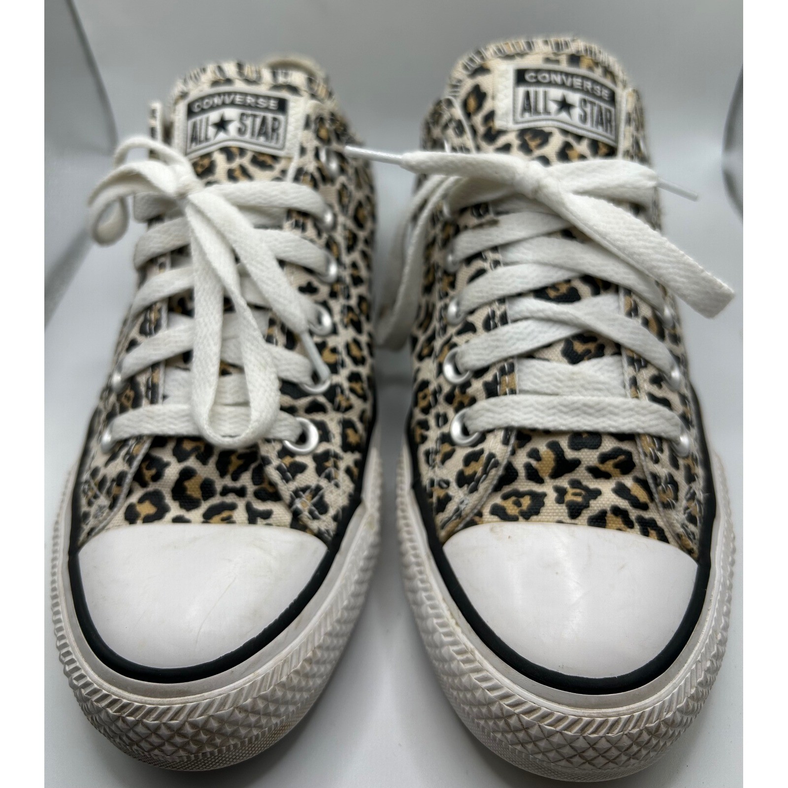 Converse All Star Low Top Leopard Print Sneakers Unisex Women's Size 7 166260F
